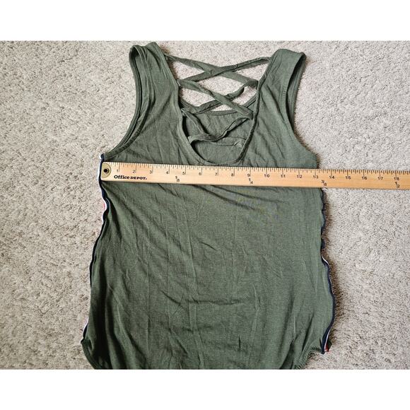 Heart & Hips Bodysuit Size Medium Sleeveless Bodice Criss Cross Green Boho Beach - Picture 10 of 10